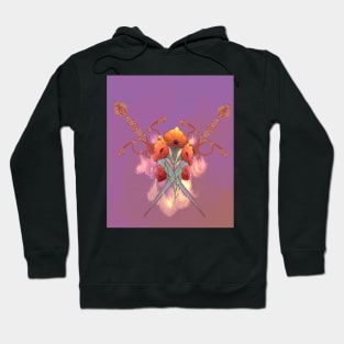 Pastel Artwork Butterfly Knives Poppy Peony Hoodie